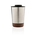 Termohrnček s korkovým dnom, 300ml, strieborný