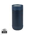 Termohrnček s push uzáverom z RCS recyklovanej nehrdzavejúcej ocele 350 ml, tmavá modrá