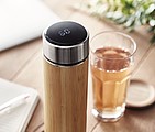 Termoska s teplomerom a bambusovým povrchom, 480 ml