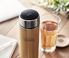 Termoska s teplomerom a bambusovým povrchom, 480 ml
