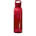 Transparentná fľaša na pitie, 650ml, recyklovaný plast, červená