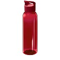 Transparentná fľaša na pitie, 650ml, recyklovaný plast, červená