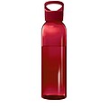 Transparentná fľaša na pitie, 650ml, recyklovaný plast, červená