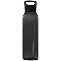 Transparentná fľaša na pitie, 650ml, recyklovaný plast, čierna