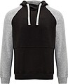 Unisex dvojfarebná mikina ROLY BADET, čierna/sivá 3XL