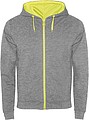 Unisex mikina ROLY FUJI, sivá melírovaná/žltá, S