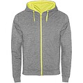 Unisex mikina Roly Fuji, veľkosť S, sivá/žltá
