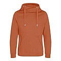 Unisex mikina s kapucňou AWDIS CROSS NECK HOODIE, tmavoružovo oranžová, veľkosť M