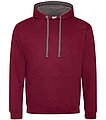 Unisex mikina s kapucňou AWDIS VARSITY HOODIE, vínová/tmavo sivý melír, veľkosť XXL