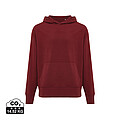 Unisex mikina s kapucňou Iqoniq Yoho relaxed fit, vínovo červená, veľkosť XXS