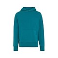 Unisex mikina s kapucňou Iqoniq Yoho z recyklovanej bavlny, tyrkysová, M