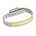 USB LED športová baterka z RCS RPET, sivá