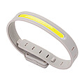 USB LED športová baterka z RCS RPET, sivá