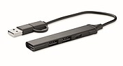 USB rozbočovač s 4 portami, čierna