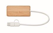 USB rozbočovač s bambusovým povrchom