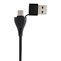 USB rozbočovač s duálnym vstupom Link z RCS plastu a bambusu, čierna