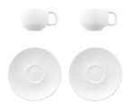 VANLION Sada 2 šálok a podšálok na cappuccino, biela