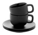 VANLION Sada 2 šálok a podšálok na cappuccino, sivá