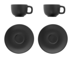 VANLION Sada 2 šálok a podšálok na cappuccino, sivá