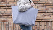 Veľká nákupná taška z recyklovaného materiálu, šedá