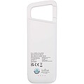 Vodoodolná powerbanka z recyklovaného plastu s karabínou, kapacita 5000 mAh, 12 W, biela
