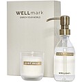 Wellmark Sada dávkovača mydla 250 ml a sviečky 150 g, biela