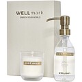Wellmark Sada dávkovača mydla 250 ml a sviečky 150 g, biela