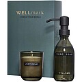 Wellmark Sada dávkovača mydla 250 ml a sviečky 150 g, čierna