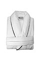 Zamatový župan biely s čiernym lemovaním 450 g/m2, biela, L/XL