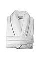 Zamatový župan biely so sivým lemovaním 450 g/m2, biela, L/XL