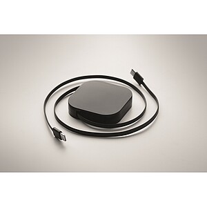 100W zatahovací nabíjecí kabel, černá