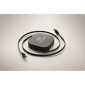100W zatahovací nabíjecí kabel, černá