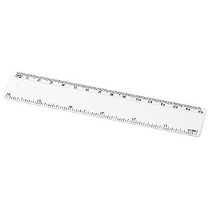 15cm pravítko z recyklovaného plastu, biele