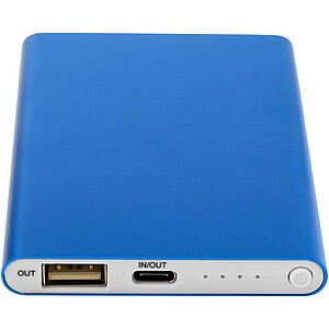 4000mAh powerbanka typu C z recyklovaného hliníku, královská modrá