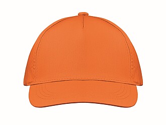 5 panelová baseballová čepice, oranžová