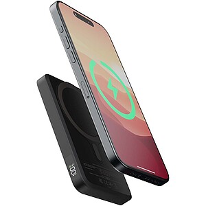 5000mAh magnetická bezdrátová powerbanka, černá