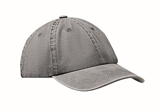 6 panelová baseballová čepice 265g, šedá