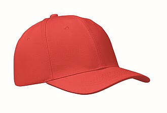 6 panelová baseballová čepice, červená