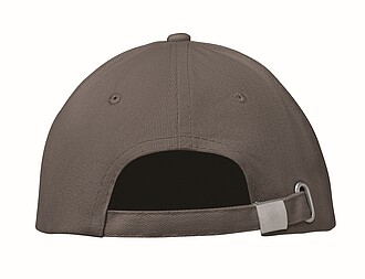 6 panelová baseballová čepice, tmavě šedá