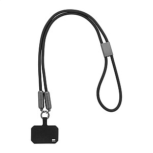 60W kabel na mobilní telefon RPET s poutkem, černá