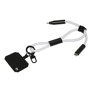60W RPET kabel s náramkem na mobil, bílá