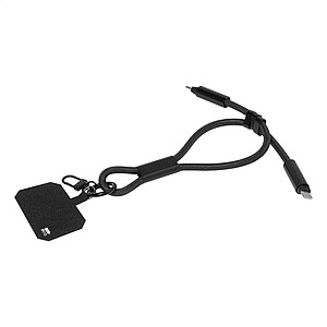60W RPET kabel s náramkem na mobil, černá