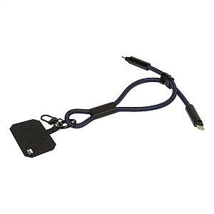 60W RPET kabel s náramkem na mobil, tmavě modrá