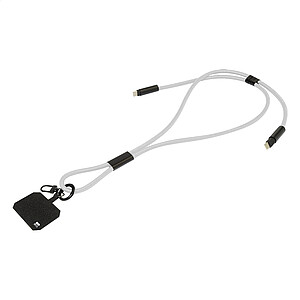 60W RPET kabel se šňůrkou na mobil, bílá