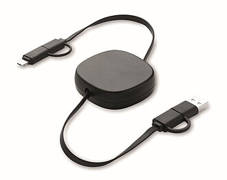 60W svinovací nabíjecí kabel, černá