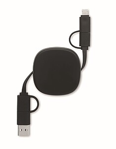 60W svinovací nabíjecí kabel, černá