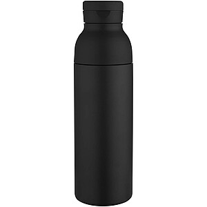 650ml recyklovaná dvoustěnná nerezová láhev na vodu RCS Illuminate se sadou 3 víček, černá