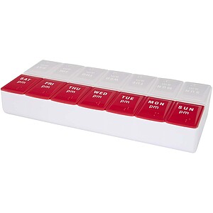 7-dňový multivitamínový organizér ráno/večer, červená
