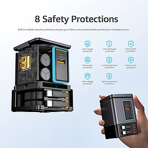 Adaptér 105W se svinovacím kabelem, šedá