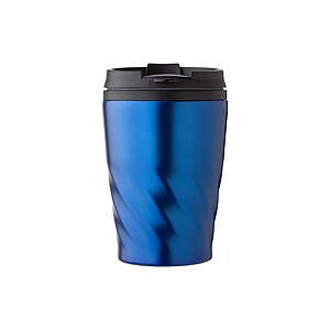 AKLAVIK Termohrnček s viečkom, kombinácia nerez, plast, 325ml, modrý
